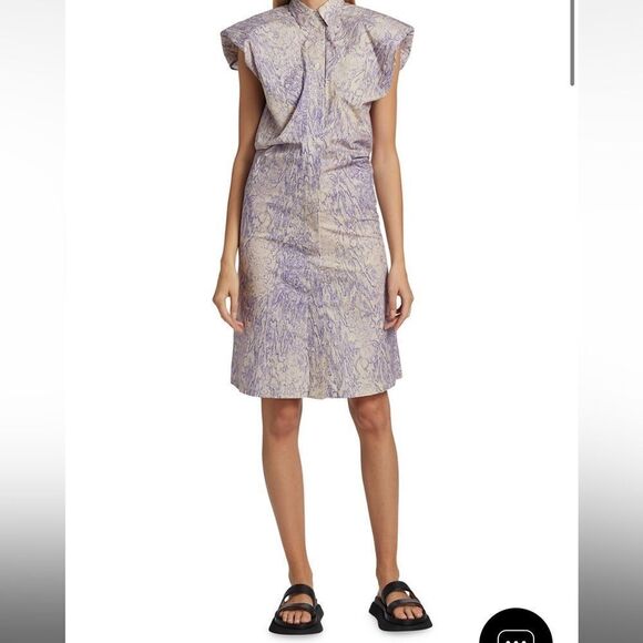 🎀 NWT Remain Birger Christensen marika marbled print shirt dress us 10 - Picture 4 of 16